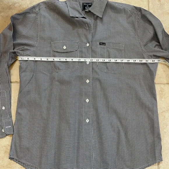 Faconnable women’s button down black/white check  long sleeve shirt - Picture 4 of 5